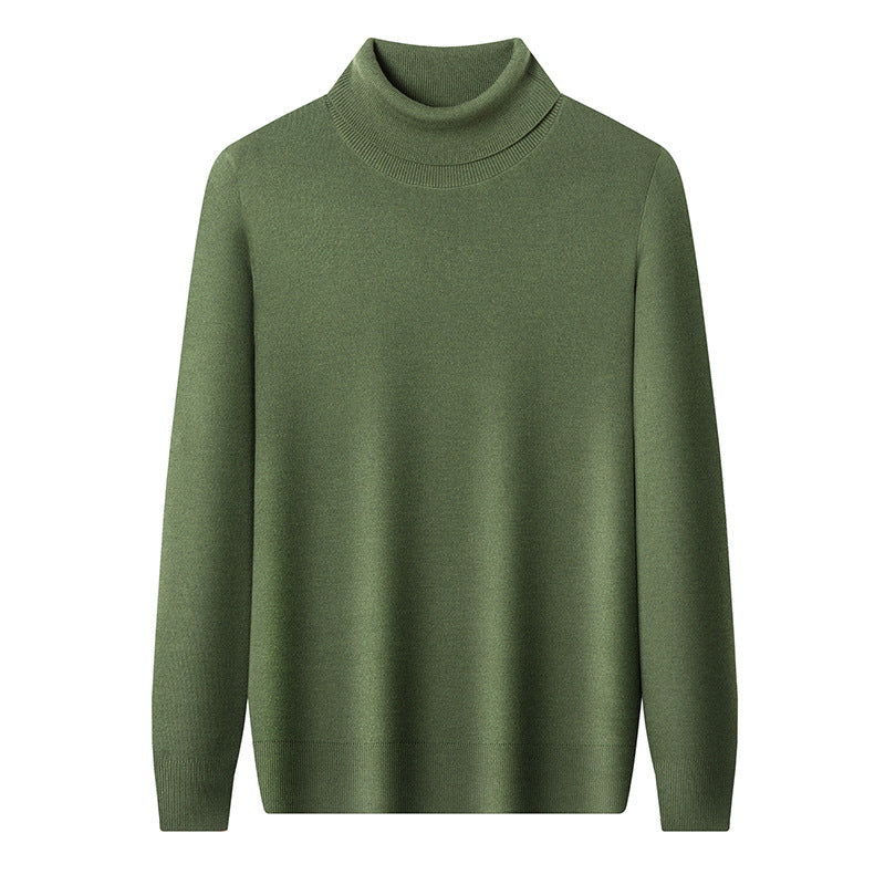 Non-scratchy Thermal Turtleneck Woolen Sweater Men's Thickened Solid Color Minimalist Long Sleeve