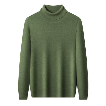 Non-scratchy Thermal Turtleneck Woolen Sweater Men's Thickened Solid Color Minimalist Long Sleeve