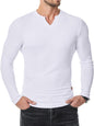 Fall Winter Men T-shirt Solid Color Casual Fashion Men's Long Sleeve