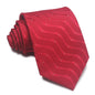 8CM Polyester Jacquard Striped Tie Men's Business Formal Red Black Blue