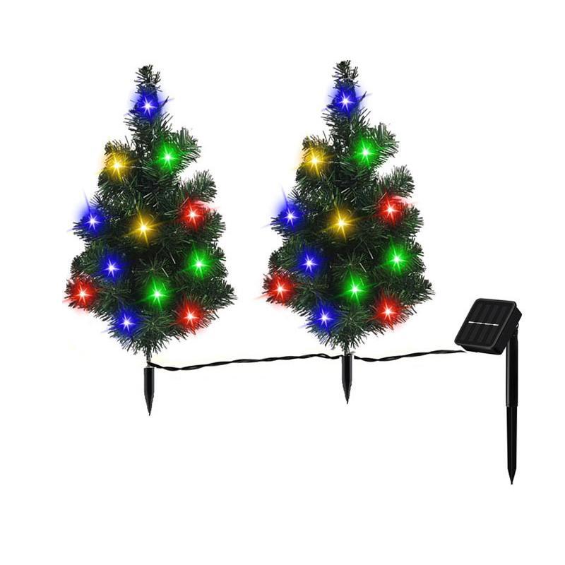 2,4,6 Pack Solar Christmas Tree Solar Powered Trail Multicolor LED Light Christmas Tree