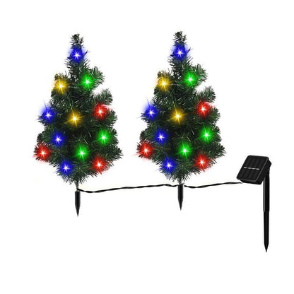 2,4,6 Pack Solar Christmas Tree Solar Powered Trail Multicolor LED Light Christmas Tree