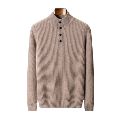 New Half Turtleneck Button Sweater For Men