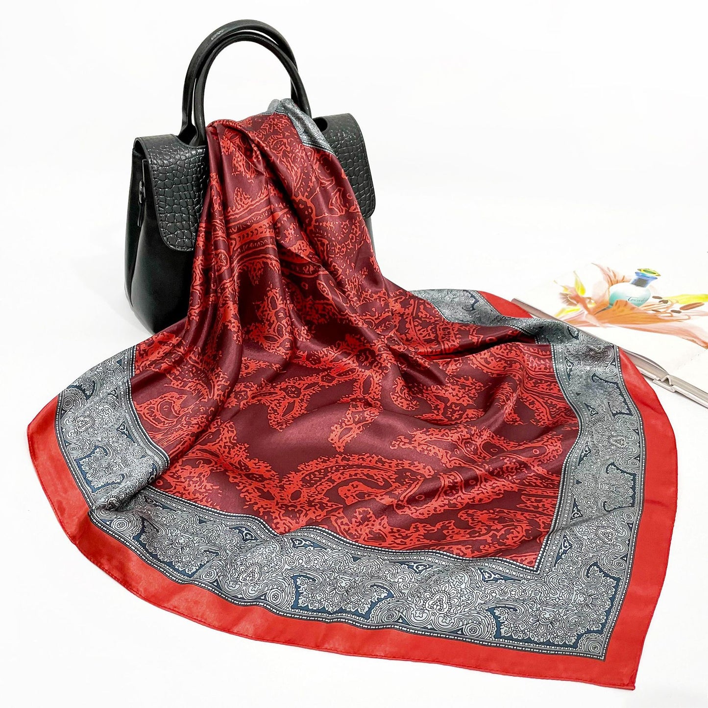 Spring And Autumn New 90cm Silk Scarf Silk Square