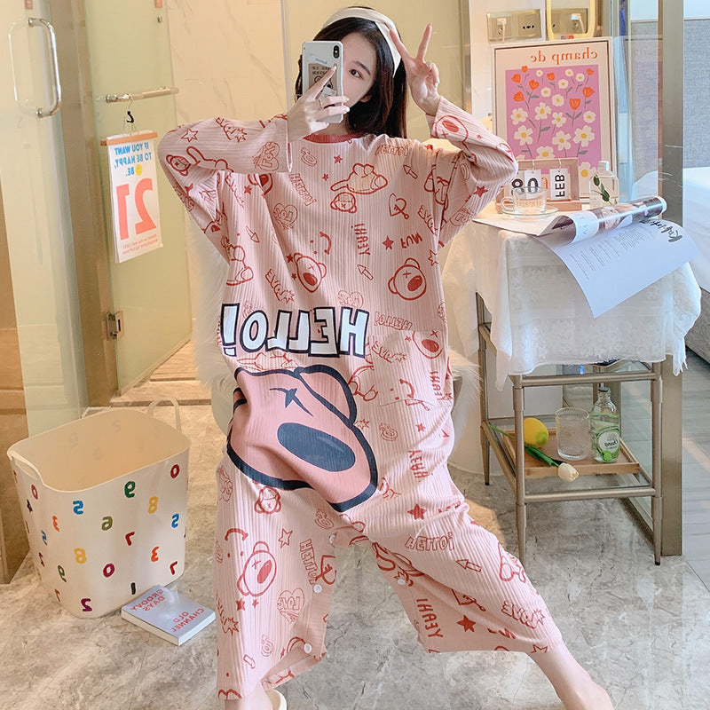 New Long-sleeved One-piece Pajamas For Women