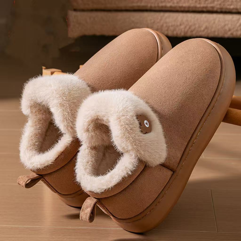 Thick Bottom And Warm Keeping Plus Velvet Bag With Confinement Woolen Slipper