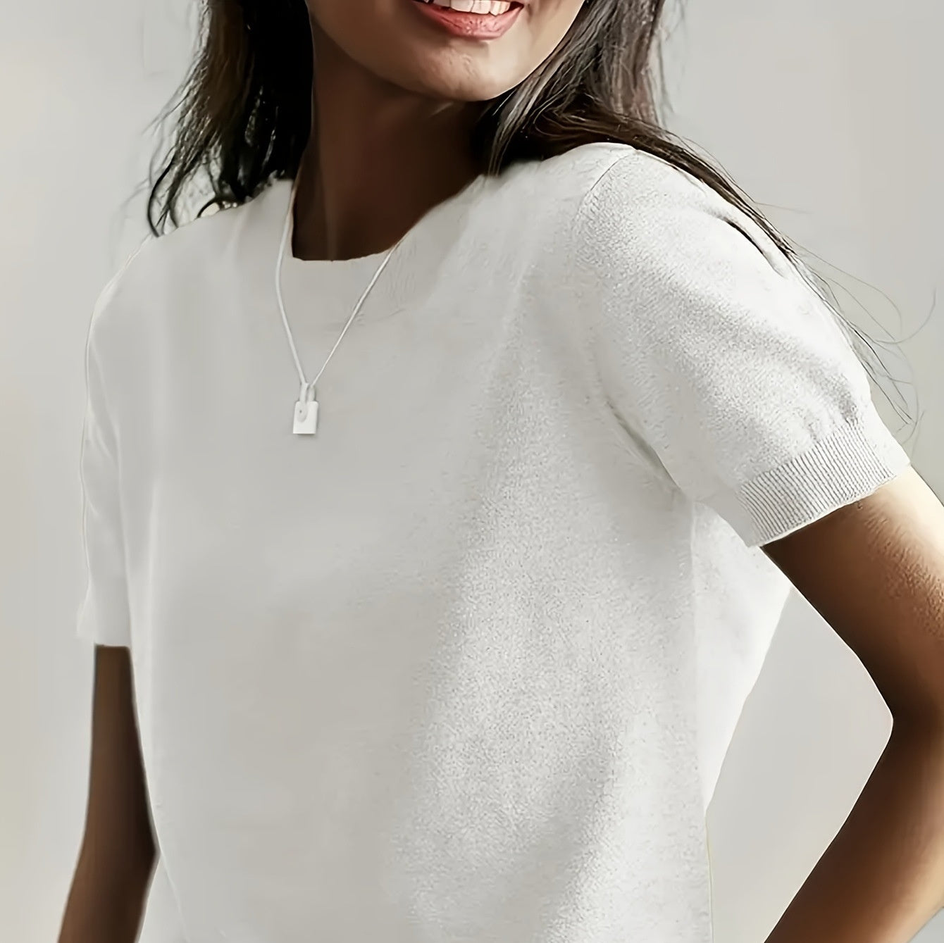 Round Neck Short Sleeve Thin Loose Casual Women's Sweater