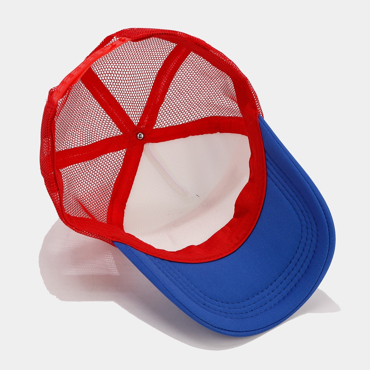 Red And Blue Contrast Mesh Breathable Space Cotton Baseball Cap