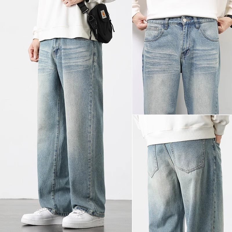 New Spring And Summer Men's Straight Loose Wide-leg Pants