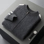 Fashionable All-match Casual Woolen Sweater Four Flat Air Layer Thickened Half Turtleneck Pure Wool Cardigan