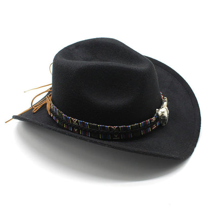 Western Cowboy Hat Woolen Jazz Male Ladies' National Style