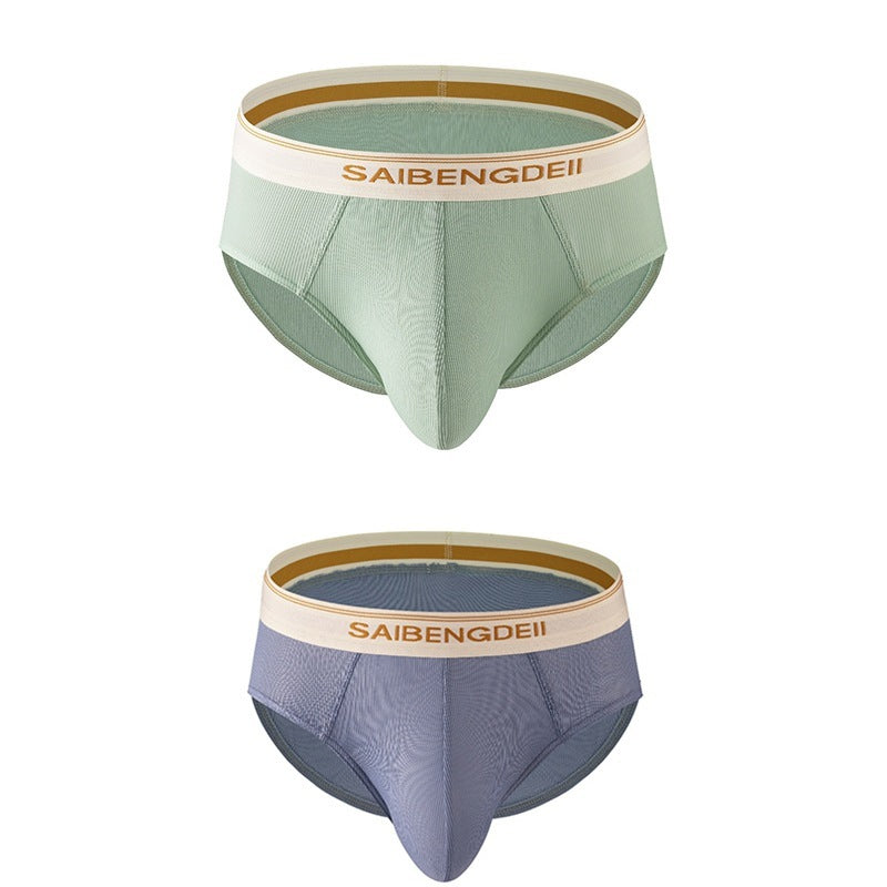 Men's Thin Breathable Sexy Briefs U Convex Big Bag Comfortable Solid Color Simple