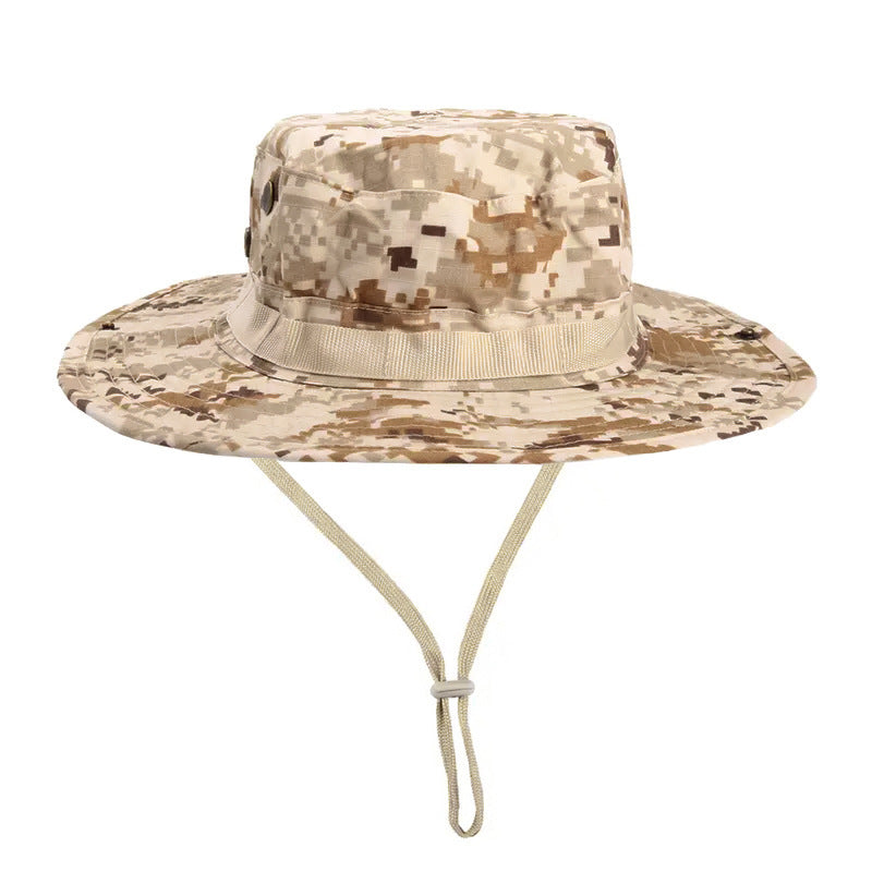 Camouflage Boonie Hat Round Edge Sun-proof Bucket Hat