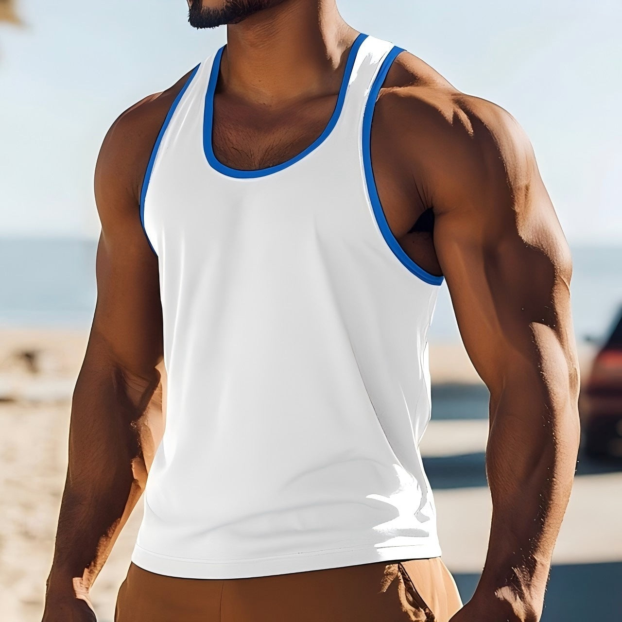 New American Style Slim Fit Casual Sports Men's Summer Vest