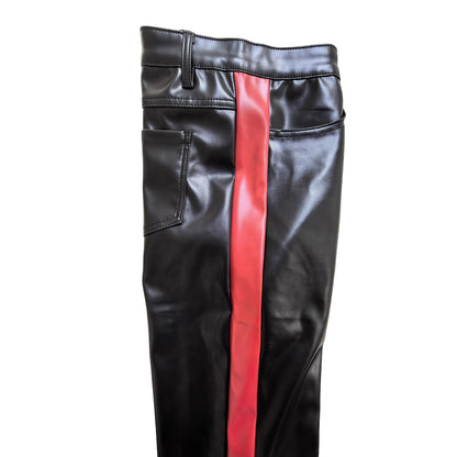 Trendy Nightclub Skinny Motorcycle PU Leather Casual Trousers