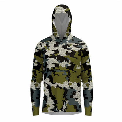 Outdoor Camouflage Hanging Fishing Suits Hooded Milk Silk Sun Protection