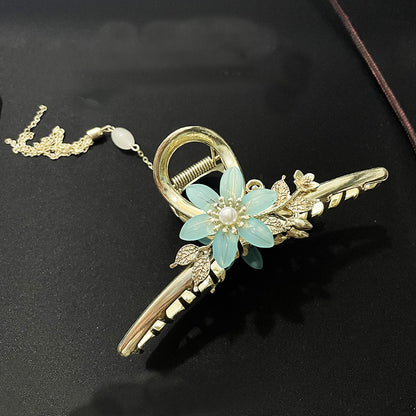 Antique Tassel Large Pearl Clip Metal Hairpin