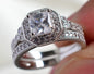 SZ6-9 Bridal sets 10KT white gold filled retro 5mm 2CT CE Women's wedding ring lady Band