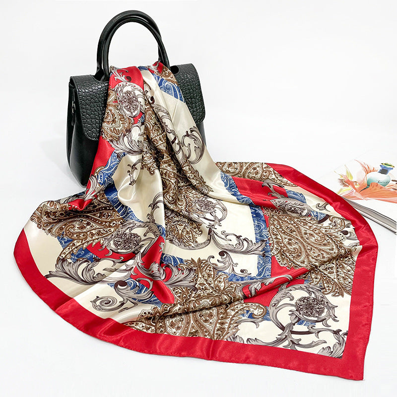 Spring And Autumn New 90cm Silk Scarf Silk Square