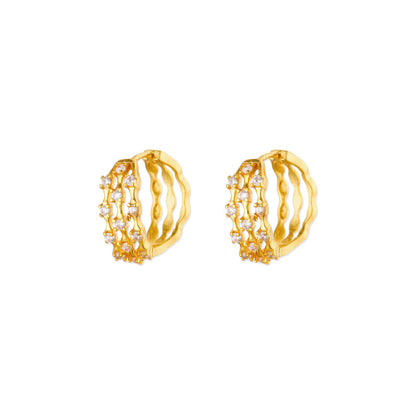 Exquisite Geometric Inlaid Zircon Earrings