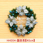 40 50 60CM Christmas Wreath Mince Rattan Ring Door Hanging Christmas Decorations, Christmas Wreath Window