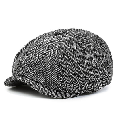 Herringbone Peaked Cap Middle-aged And Elderly Beret