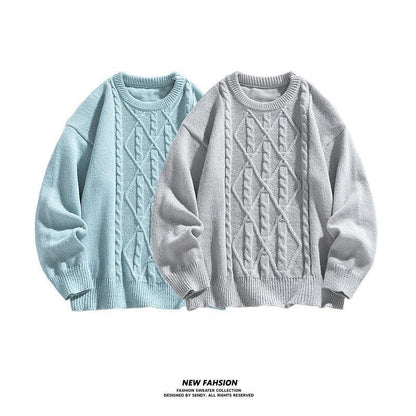 Twist Stripes Pullover Bottoming Shirt Autumn And Winter Furry Sweater