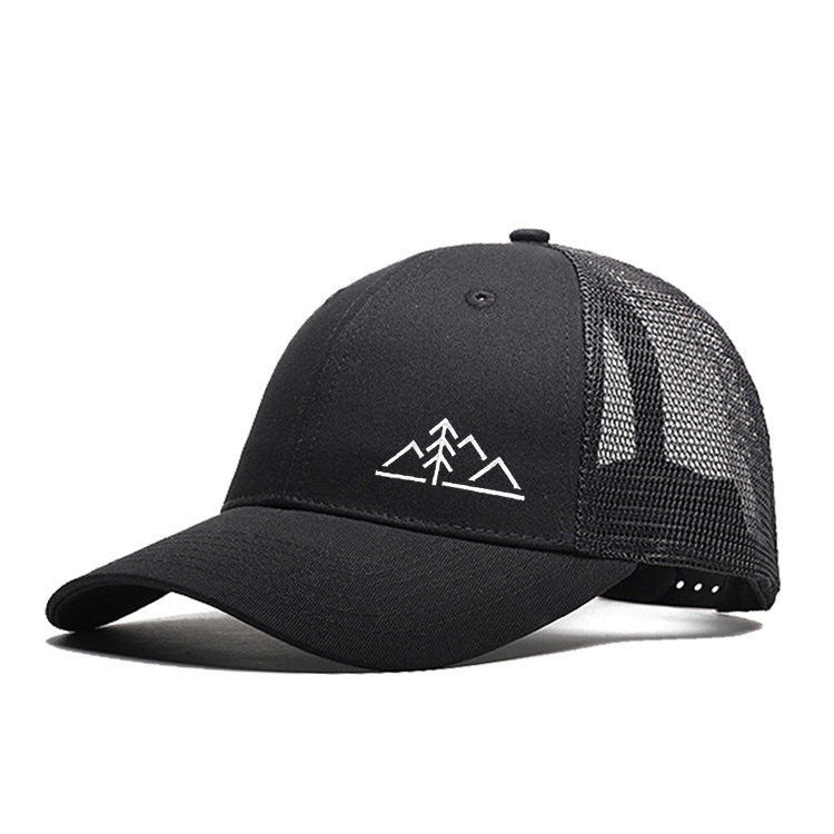 Pure Cotton Six Pieces Mesh Cap Black Forest Embroidery