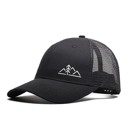 Pure Cotton Six Pieces Mesh Cap Black Forest Embroidery