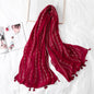 Fashion Tassel Cotton Linen Thin Yarn Scarf