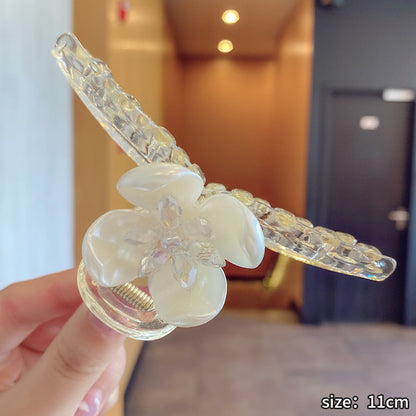 Large Frosted Texture, Simple Peach Heart Cross Wash Face And Head Hairpin