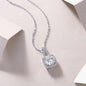 Small Square Diamond - A Fashionable And Luxurious Diamond Jewelry Piece Set With 2-carat Moissanite S925 Sterling Silver And Platinum-plated Pendant