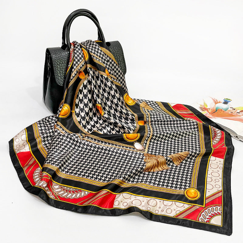 Spring And Autumn New 90cm Silk Scarf Silk Square