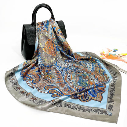 Spring And Autumn New 90cm Silk Scarf Silk Square