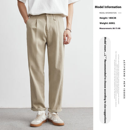 Straight Drooping Casual Pants Men's Loose Suit Pants
