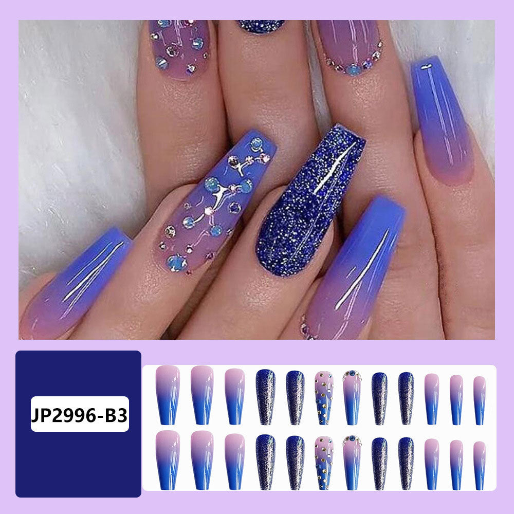 Fantasy Galaxy Gradient Light Blue Point Drill Coffin Wear Armor