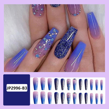 Fantasy Galaxy Gradient Light Blue Point Drill Coffin Wear Armor