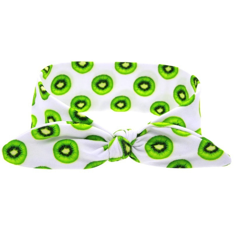 New Printed Children Diy Rabbit Ear Headband Parent-Child Suit