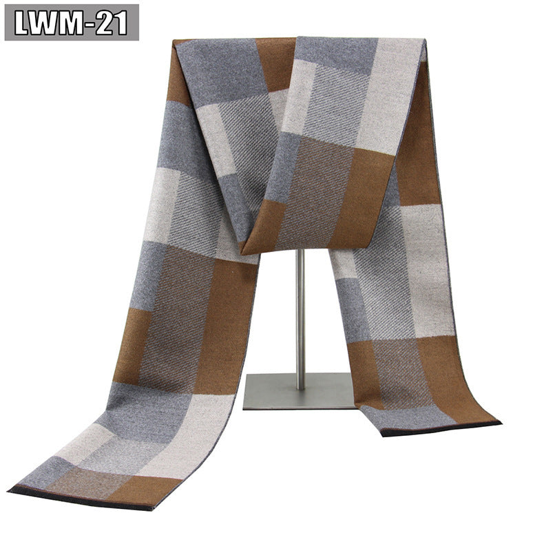 Men's Scarf European And American Cashmere Autumn And Winter Business Plaid