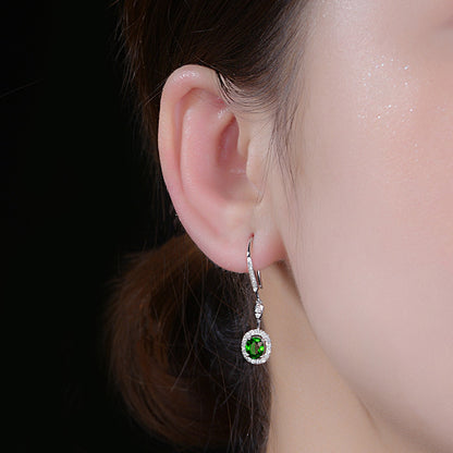 Real Sapphire Colored Gems Long Earrings