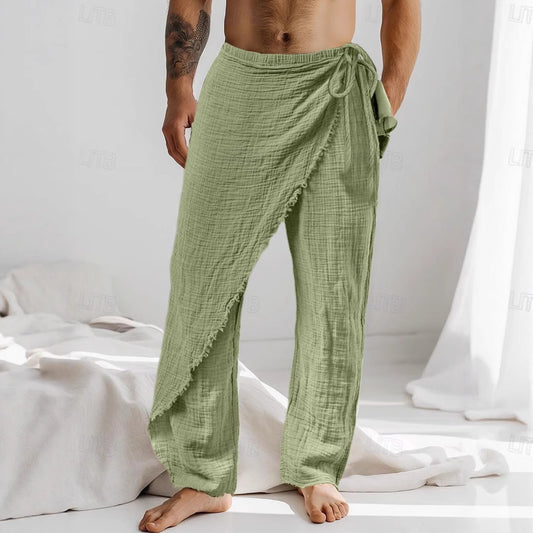 Casual Lace Up Straight-leg Trousers