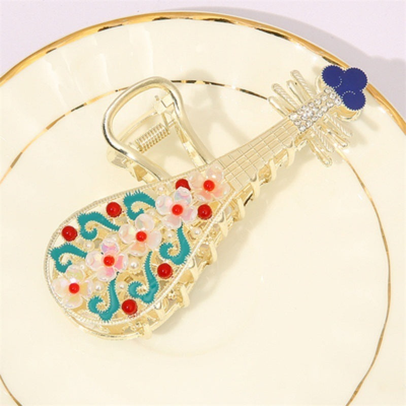 Antique Tassel Large Pearl Clip Metal Hairpin