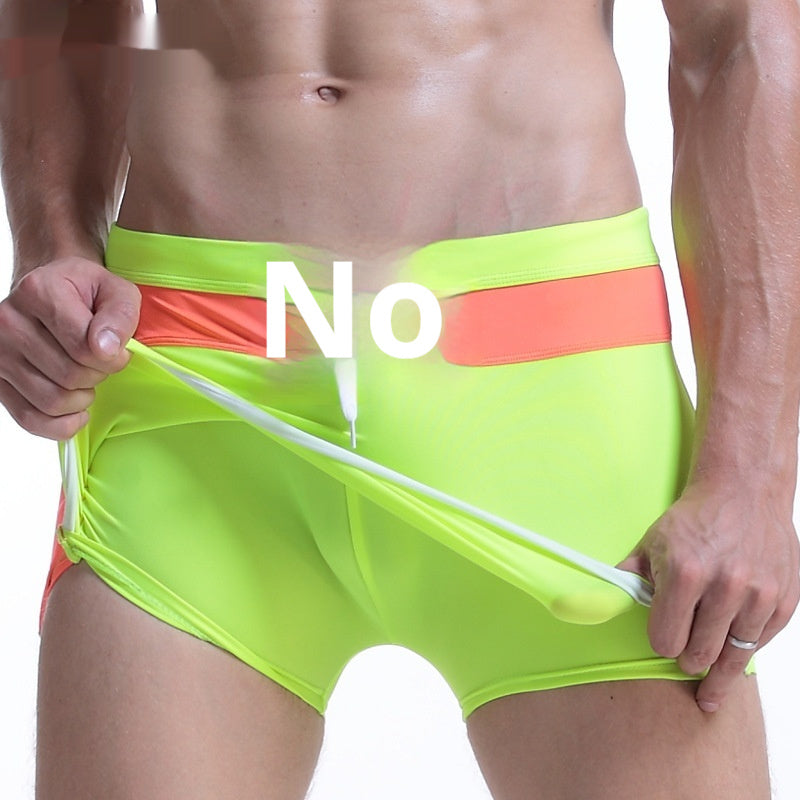 Hot Spring Lace-up Men's Boxer Casual Swimming Trunks