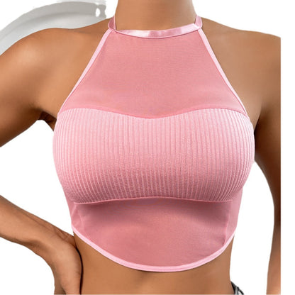 Mesh Halter Vest Bra Women