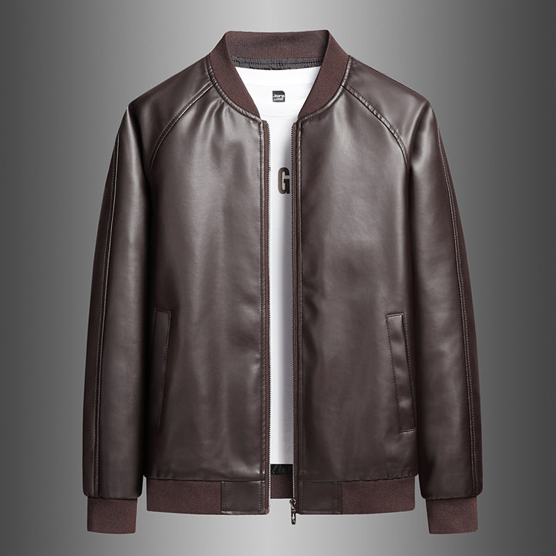 Men's Slim Fit Trendy Handsome Washed Leather Jacket