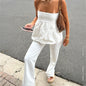 Women's Casual Tube Top Straight-leg Trousers Suit