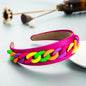 Ladies Wide Brim Colorful Chain Macaron Headband