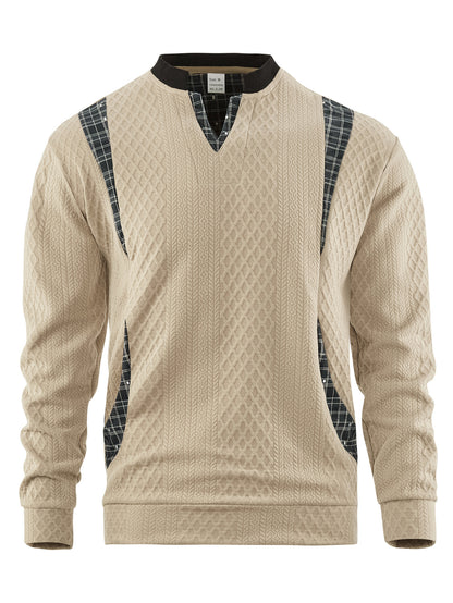 Men's Contrast Color Pullover Sweater