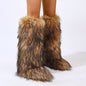 Flat Heel High-top Warm Winter Long Tube Fur Boots