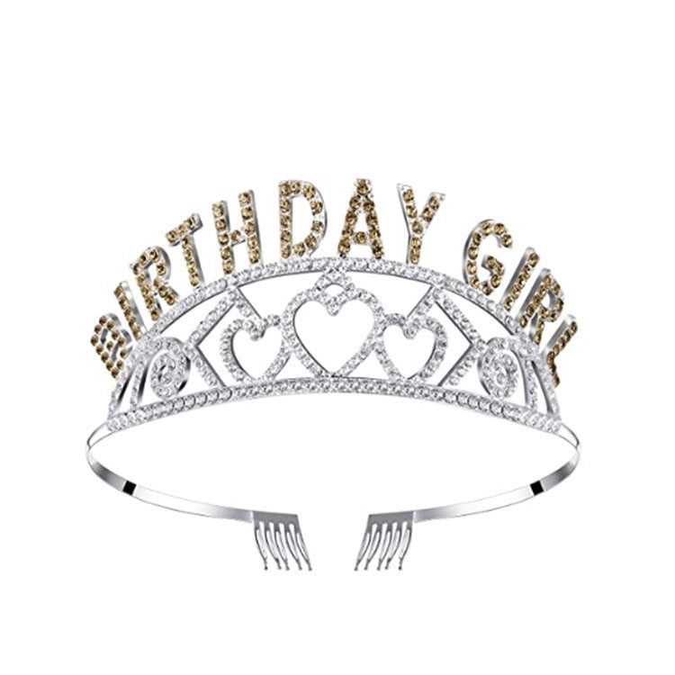 Flash Diamond Birthday Crown Party Decoration Headband Prom Headwear Set